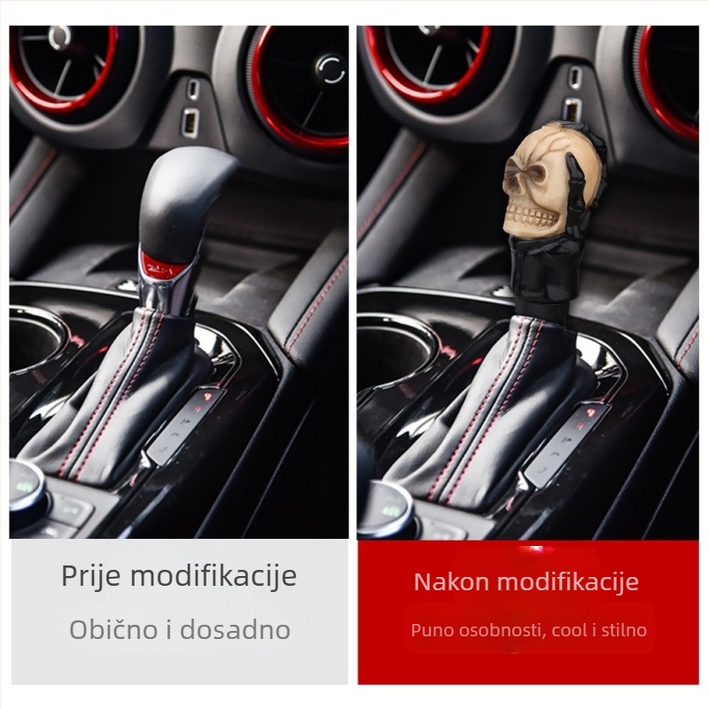 "Vanjska trgovina prekogranična crna ručna lubanja blok automobil modificirani mjenjač smola ručica mjenjača valovita palica viseći blok univerzalni