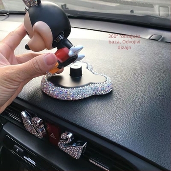 Ukrasi za automobile, Slatki, kreativni i personalizirani dodaci za unutrašnjost automobila, Automobilski pribor, Ukrasi s Mickeyjem ukrašeni dijamantima, Ukrasi za tresuću glavu