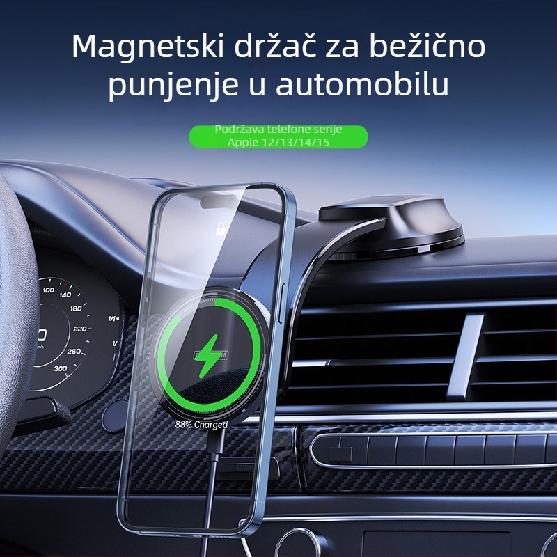 Novo auto Magsafe15W snažno magnetsko bežično punjenje veleprodaja pogodno za nosač za navigaciju Qi brzo punjenje veleprodaja