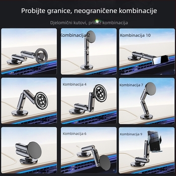 17 mm univerzalni nosač za automobil s kuglastom glavom, baza, ljepljivi sklopivi nastavak, metalni, aluminijski, pribor, podesivi