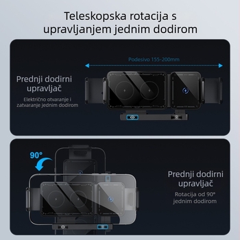 Nosač za mobitel sa sklopivim ekranom u automobilu, novo bežično punjenje iz 2025. za Huawei X5, fiksni nosač za navigaciju Samsung.