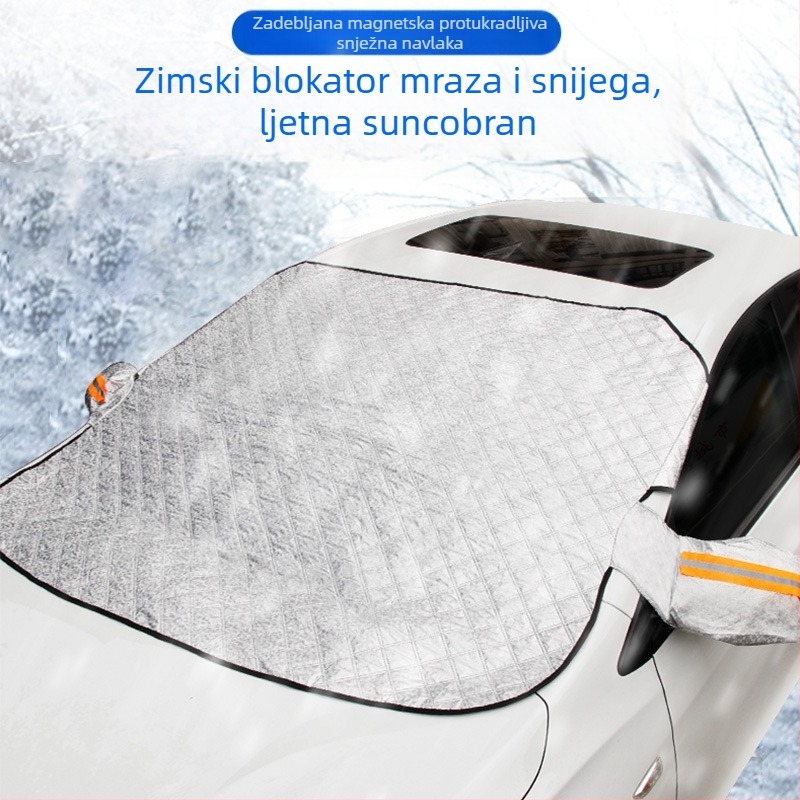 Prekogranični automobilski štitnik za sunce, polunavlaka, jakna za automobil, prednje staklo, zaštita od sunca i toplinska izolacija, debeli štitnik od snijega, navlaka za snijeg