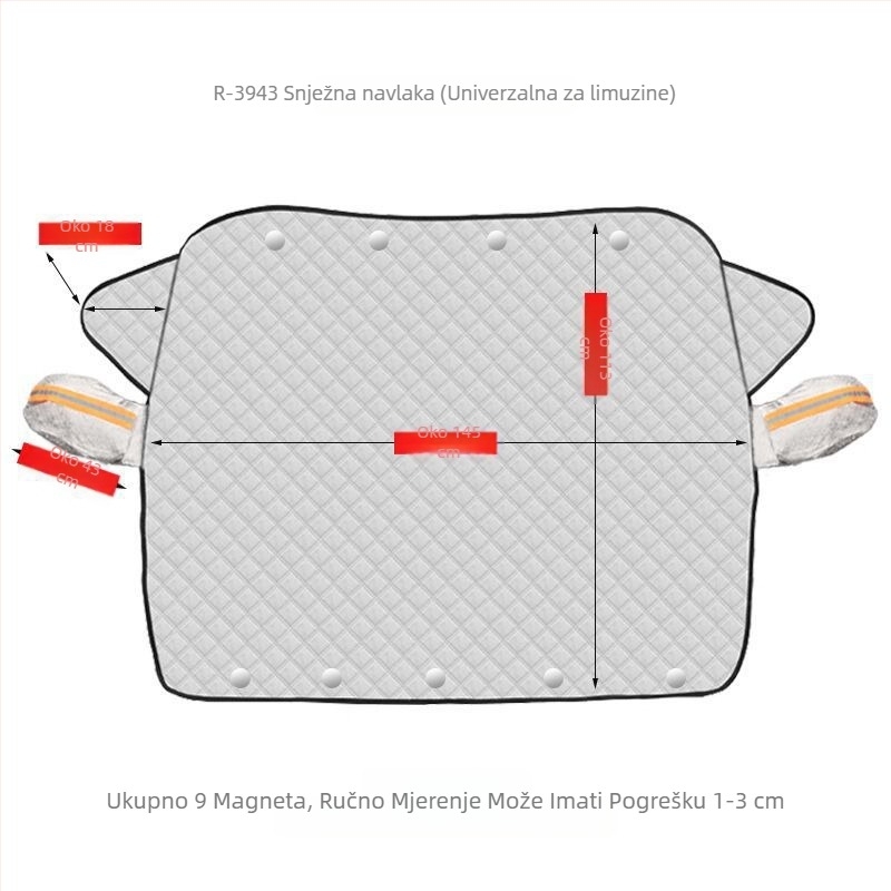 Prekogranični automobilski štitnik za sunce, polunavlaka, jakna za automobil, prednje staklo, zaštita od sunca i toplinska izolacija, debeli štitnik od snijega, navlaka za snijeg