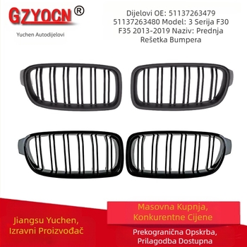 Odgovara za BMW 13-19 serije 3 modificirana F30F35 prednja maska s dvostrukom šipkom, sjajna crna maska s dvostrukom linijom