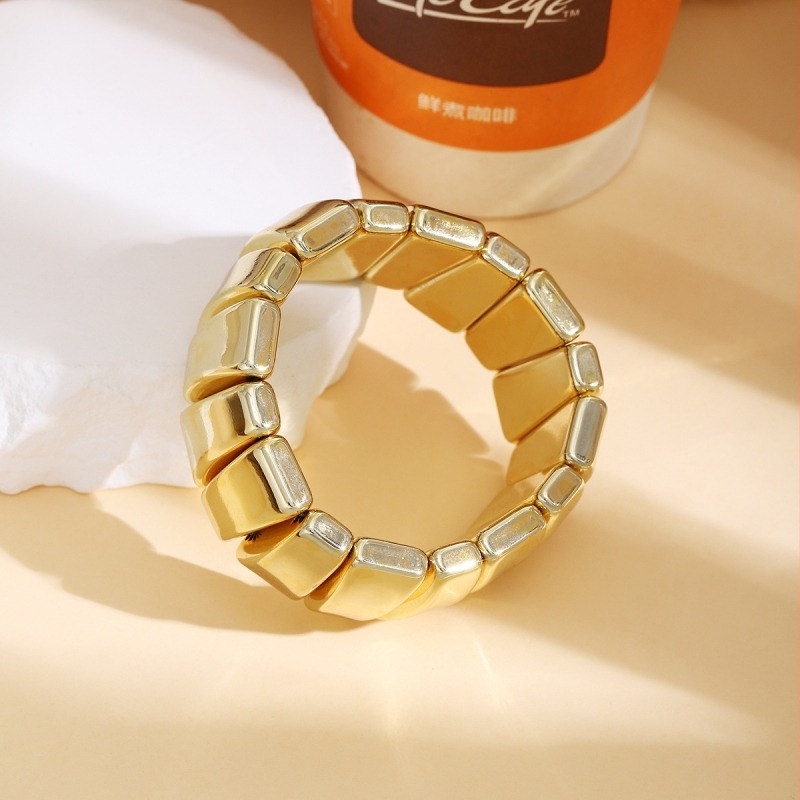 Europska i američka lagana luksuzna metalna modna elegantna narukvica za putovanje na posao, personalizirana narukvica širokog lica, zlatna i srebrna