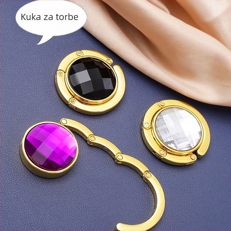 Okrugla sklopiva kopča za torbu s logotipom, besplatan poklon, prekrasan prazan dizajn, često korišteni mali pokloni za žene, metalni obrti, darivanje