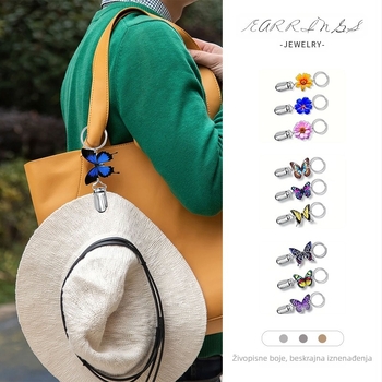 Akrilna višenamjenska kopča za šešir s otiskom cvijeta leptira, privjesak za ukras u blagdanskom stilu za torbu, prekogranična opskrba