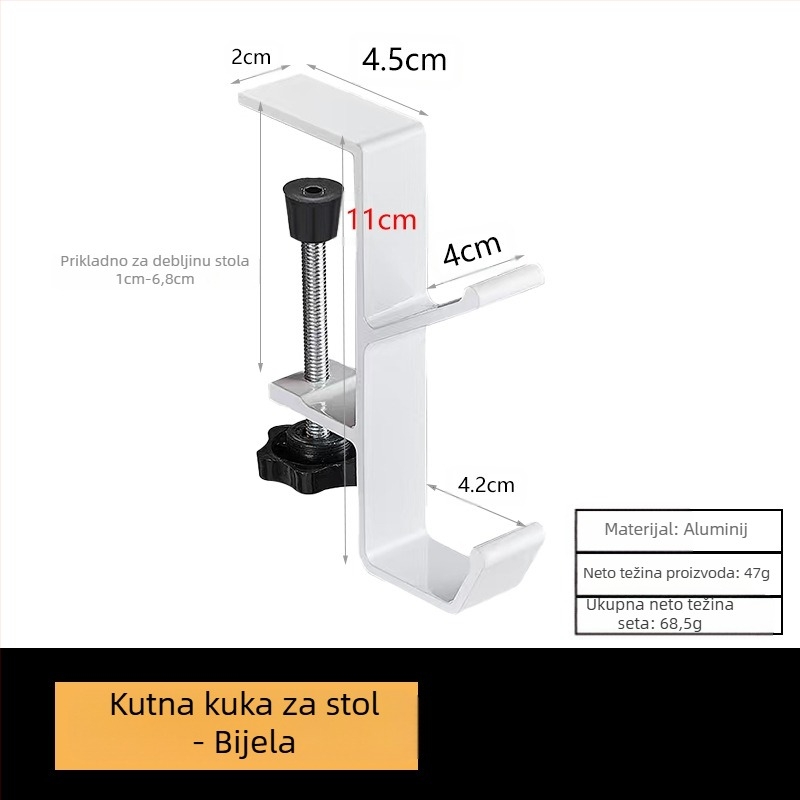 Veleprodajne kuke za ruksake za studentske stolove na zalihi, bočne viseće torbe, bez ljepila, odvojive, jedna kuka za mobilni stol