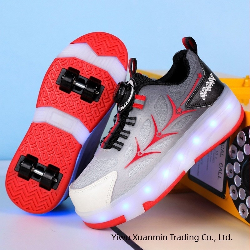 Dječje role na četiri kotača, Ljetne sportske role za dječake, Učeničke cipele sa svijetlećim efektima