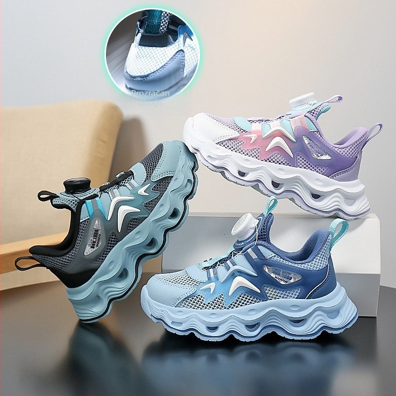 Dječje sportske cipele 2025. Nove ljetne izrezane jednostruke mrežaste prozračne lagane mekane tenisice za trčanje za djevojčice, moderne cipele