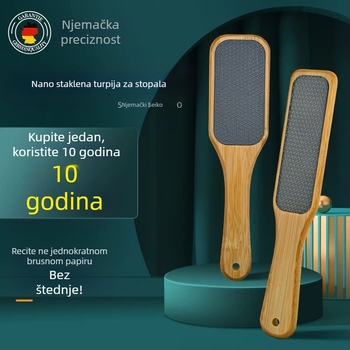 Prekogranična drvena ručka, nano staklena turpija za stopala za uklanjanje mrtve kože, žuljeva, uređaja za pedikuru, zanoktice, trljanja stopala, kamena za brušenje stopala