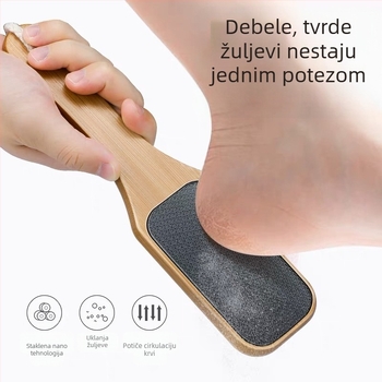 Prekogranična drvena ručka, nano staklena turpija za stopala za uklanjanje mrtve kože, žuljeva, uređaja za pedikuru, zanoktice, trljanja stopala, kamena za brušenje stopala