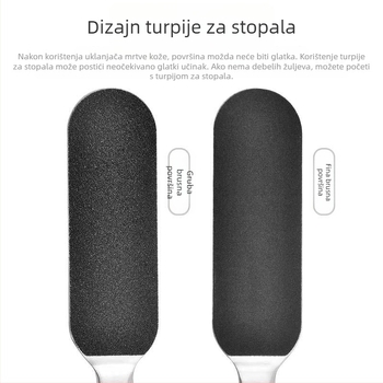 Kamen za brušenje stopala od nehrđajućeg čelika, alat za piling stopala, dvostrana daska za trljanje stopala, brusilica za stopala za pedikuru