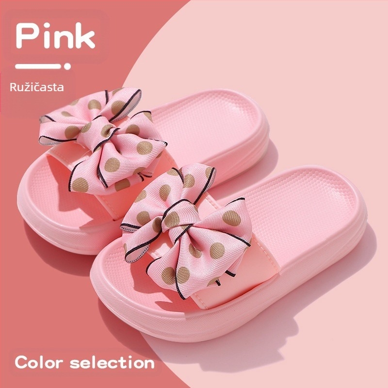 Dječje papuče za male princeze za djevojčice, ljetne male i srednje dječje vanjske papuče s mašnom, mekanim dnom, slatke sandale za unutarnju upotrebu