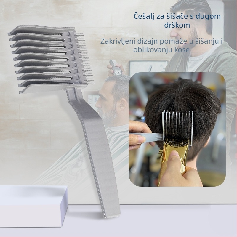 Xunmei Novi frizerski salon Specijalni češalj za šišanje kose Muški stilizirani češalj za šišanje s gradijentnim pozicioniranjem, češalj za šišanje s gurajućim rubom