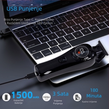 Graviranje šišača za kosu, električni brijač, šišač za kosu, uljna glava, LCD digitalni zaslon, električni šišač, frizerski salon, šišač za kosu