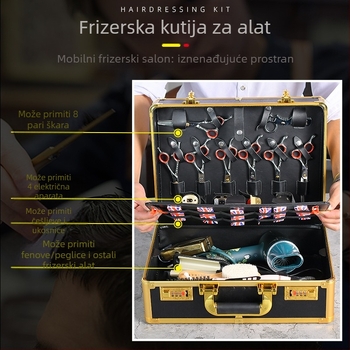 Junming višenamjenska kutija za brijačnice od aluminijske legure