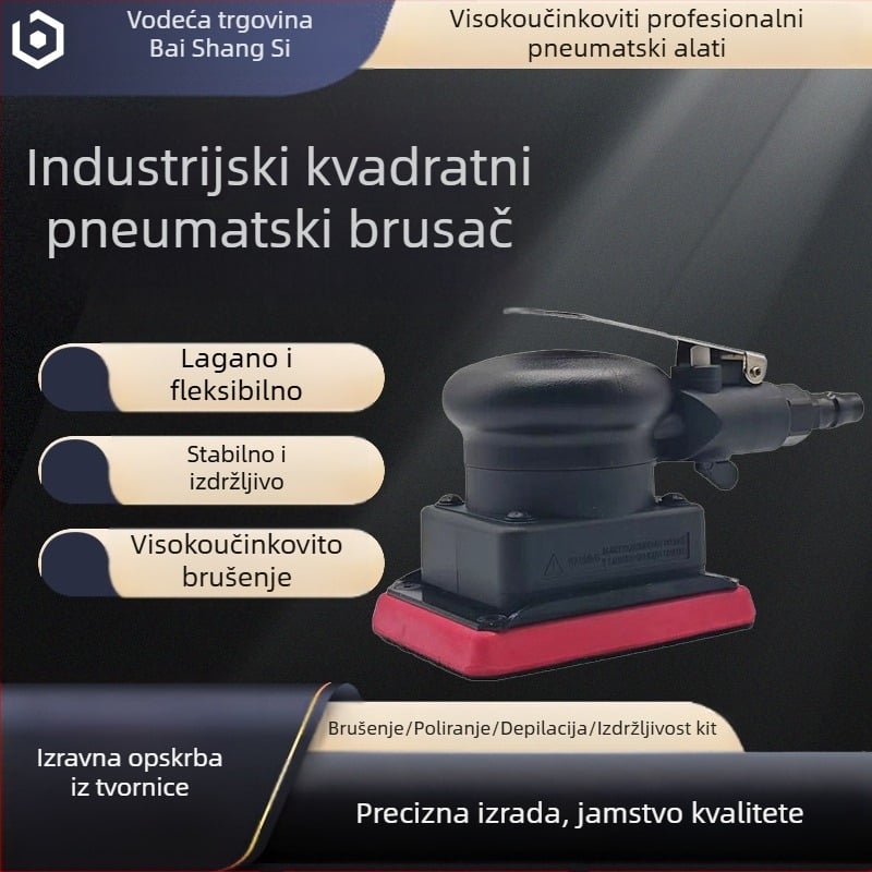 Industrijska mala kvadratna pneumatska brusilica, stroj za poliranje i voskanje automobila, stroj za brušenje brusnog papira 75 × 100 kvadratnih
