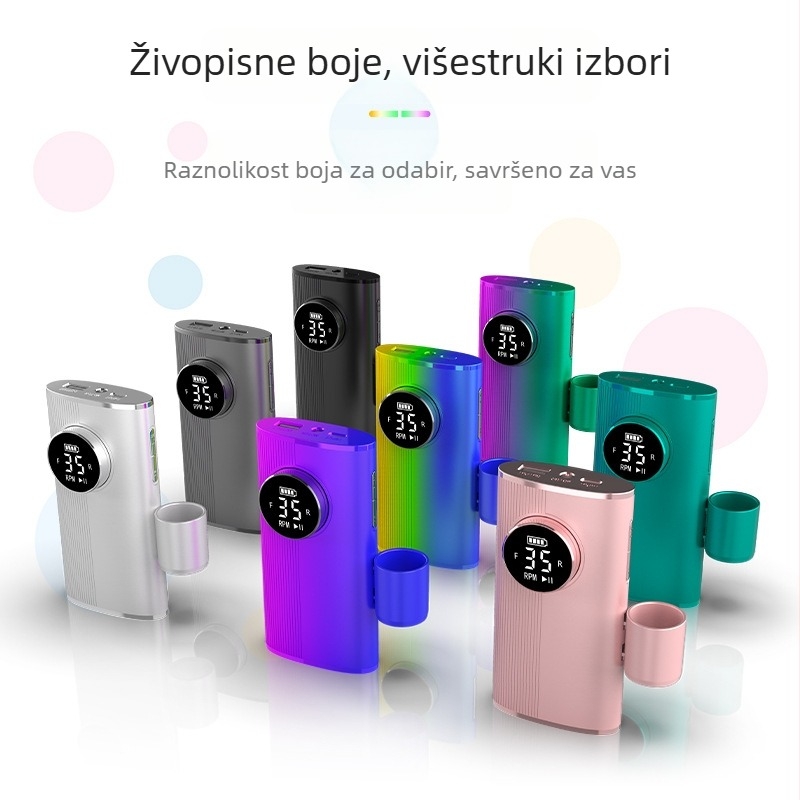 Power Bank, višenamjenski alat za poliranje noktiju, poliranje i uklanjanje laka za nokte i uklanjanje mrtve kože, punjivi prijenosni višenamjenski alat za manikuru