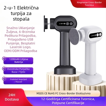 Prekogranični novi proizvodni artefakt za uklanjanje mrtve kože, vodootporni aparat za pedikuru, žuljevi, pedikura sa 6 brzina s bazom, proizvođač električnih brusilica za stopala