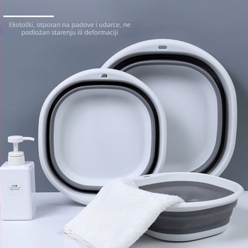 Prijenosni silikonski sklopivi umivaonik, veliki zadebljani umivaonik za pranje povrća, studentski dom, plastični umivaonik za stopala, višenamjenski umivaonik za pranje lica