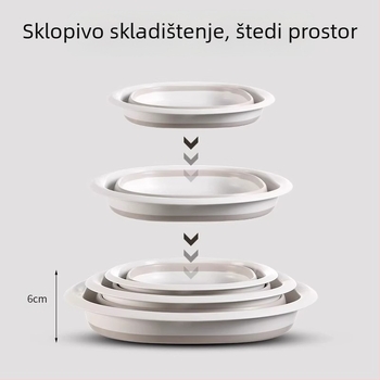 Prijenosni silikonski sklopivi umivaonik, veliki zadebljani umivaonik za pranje povrća, studentski dom, plastični umivaonik za stopala, višenamjenski umivaonik za pranje lica