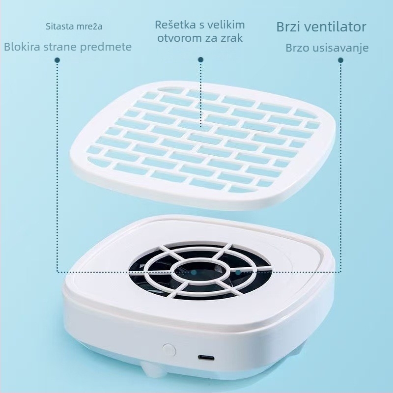 Visoko usisni tihi usisavač za poliranje noktiju, prijenosni usisavač za nokte, poseban mali sakupljač prašine za uklanjanje noktiju