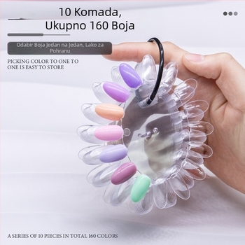 Ovalni kalup za nokte, kartica u boji za vježbanje umjetničkog rada na noktima, ploča za izlaganje 16 boja, mala ovalna kartica u boji, ploča u boji za umjetničko nokte