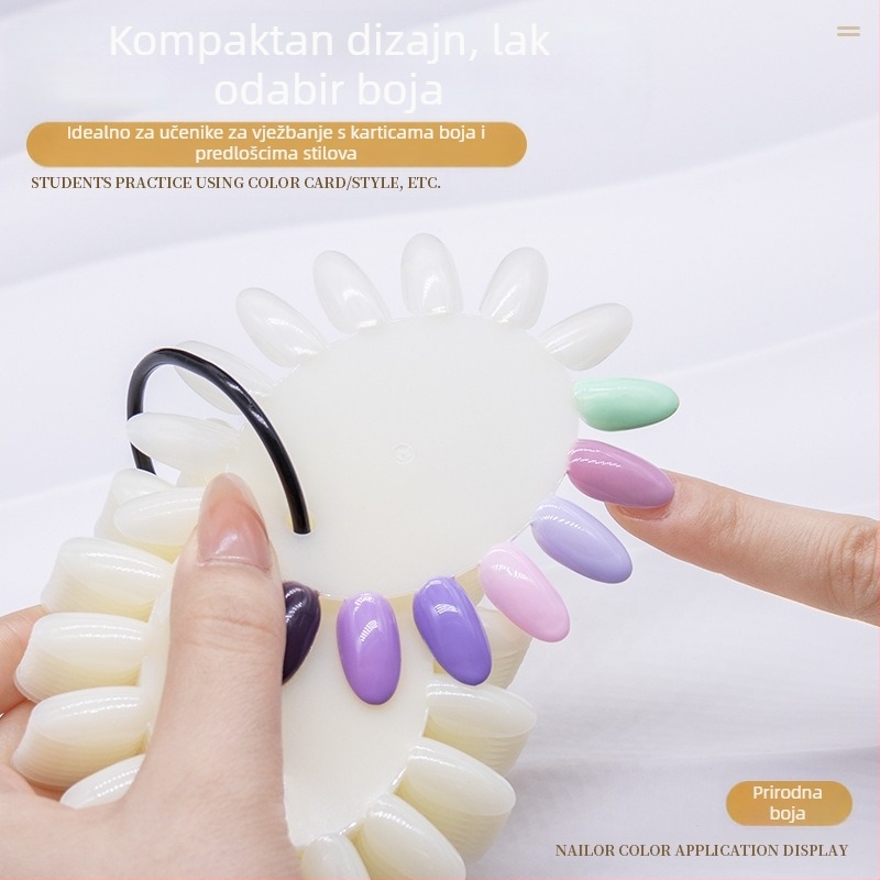Ovalni kalup za nokte, kartica u boji za vježbanje umjetničkog rada na noktima, ploča za izlaganje 16 boja, mala ovalna kartica u boji, ploča u boji za umjetničko nokte