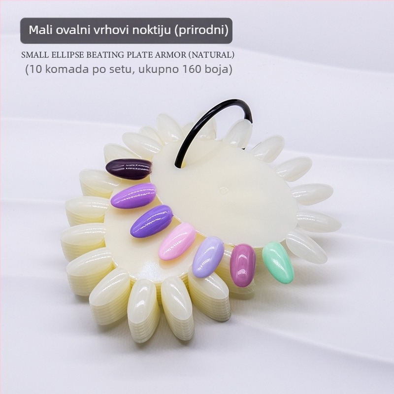 Ovalni kalup za nokte, kartica u boji za vježbanje umjetničkog rada na noktima, ploča za izlaganje 16 boja, mala ovalna kartica u boji, ploča u boji za umjetničko nokte