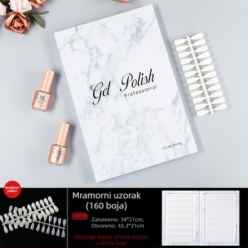 Veleprodaja alata za nail art, okvir za fotografije, ploča za izlaganje uzoraka, stalak za uzorke, otporan na prašinu, lakovi za nokte, ploča s bojama za gel, kartica za izlaganje noktiju 160 boja