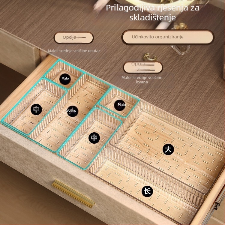 Mala kozmetička kutija s pretincima, toaletni stolić za njegu kože, ploča za oči, kutija za arhiviranje, ugrađena ladica za ruž za usne