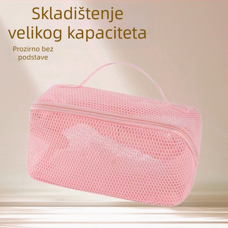Prekogranična nova mrežasta kozmetička torba velikog kapaciteta za žene, vrhunska prijenosna višenamjenska torba za pohranu toaletnih potrepština s pregradama