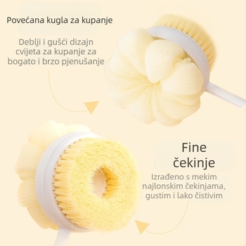 Uvlačiva četka za kupanje, četka za kupanje s artefaktom i mekom dlakom, četka za kupanje s četkicom za trljanje leđa, četka za blato, duga četka za kupanje s četkicom za trljanje leđa