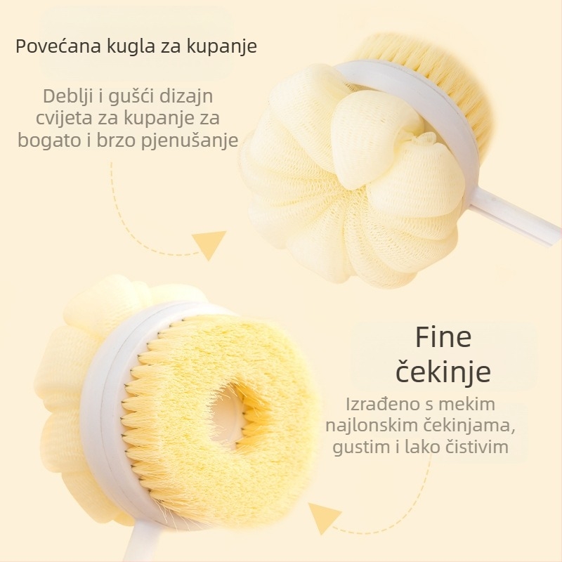 Uvlačiva četka za kupanje, četka za kupanje s artefaktom i mekom dlakom, četka za kupanje s četkicom za trljanje leđa, četka za blato, duga četka za kupanje s četkicom za trljanje leđa