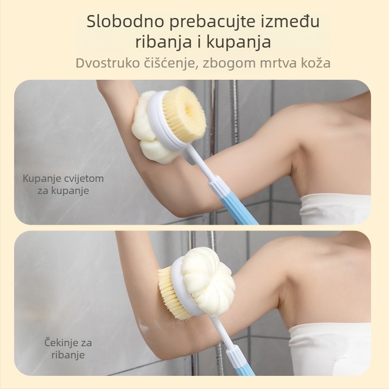 Uvlačiva četka za kupanje, četka za kupanje s artefaktom i mekom dlakom, četka za kupanje s četkicom za trljanje leđa, četka za blato, duga četka za kupanje s četkicom za trljanje leđa