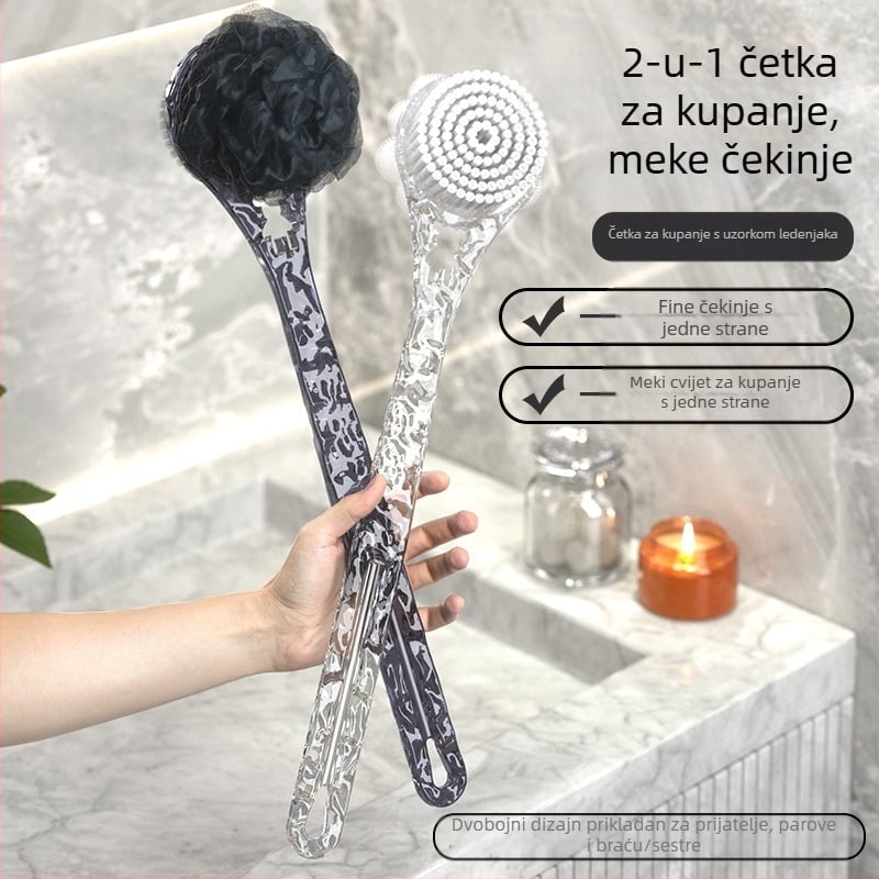 Trljanje leđa četke za kupanje ne zahtijeva dugu dršku četke mekana četka dvostrana četka za kupanje blato za uklanjanje pepela artefakta leđa četke za kupanje