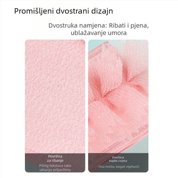 Dugi ručnik za trljanje, poseban kućanski ručnik za dvostruku upotrebu, Rabe, artefakt četka za trljanje kupke, leđa, cvijet za kupanje, 2 u 1