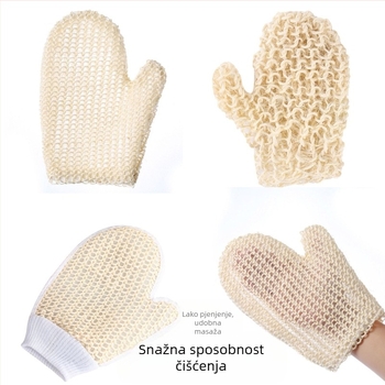 Rukavice za kupanje od sisala, pletene u točaka, za trljanje leđa, rukavice za palac, za čišćenje i trljanje, blato za piling, ručnik za kupanje, maramica za kupanje