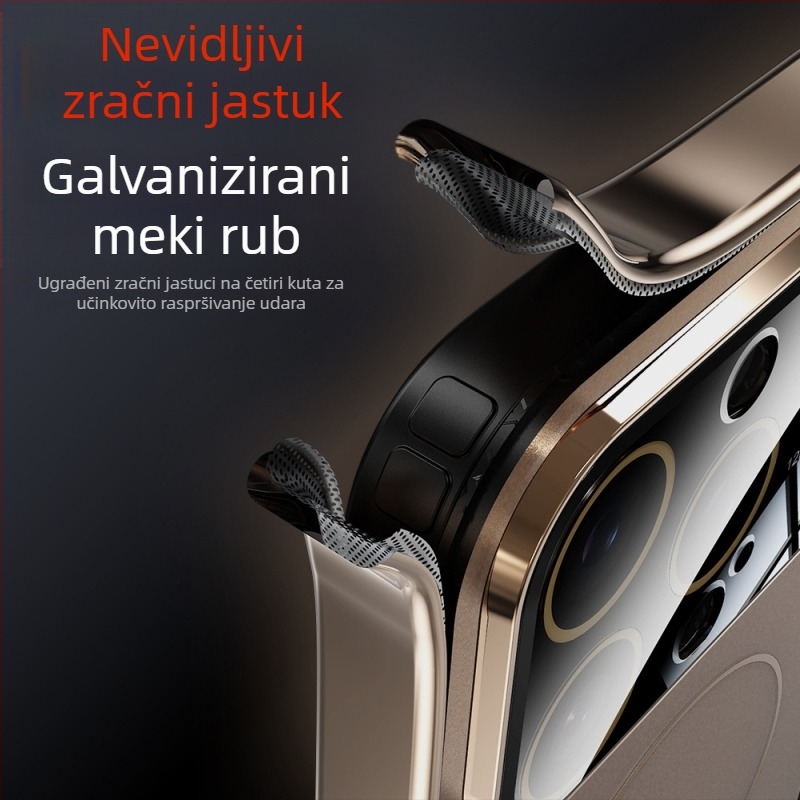 Pogodno za Iphone16 Promax magnetska maska za telefon s velikim prozorom, matirana, srebrnasta, trenutno se pretvara u zaštitnu masku za Apple 17