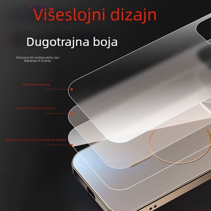 Pogodno za Iphone16 Promax magnetska maska za telefon s velikim prozorom, matirana, srebrnasta, trenutno se pretvara u zaštitnu masku za Apple 17