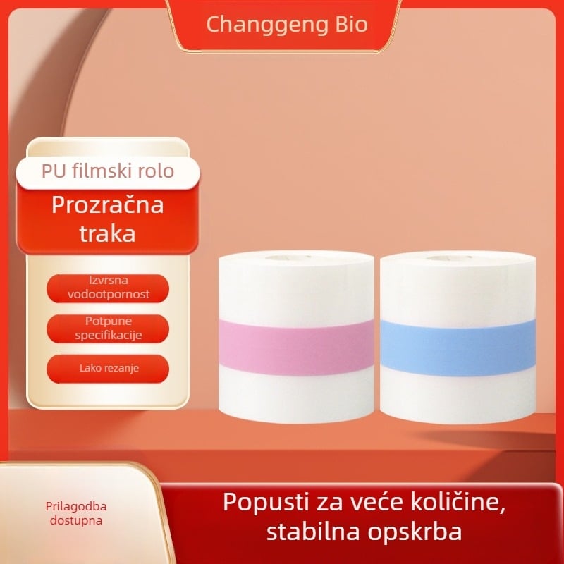 PU folija, vodootporna prozirna nevidljiva ljepljiva traka, fiksirajući zavoj za kupanje, 5 metara, pasta za tetoviranje