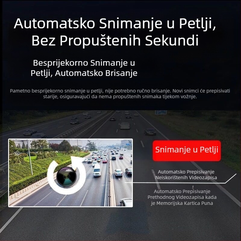 Trosmjerna kamera za snimanje vožnje 1080P s tri objektiva i slikom za vožnju unatrag, snimač automobila, tvornica međusobnog povezivanja mobilnih telefona