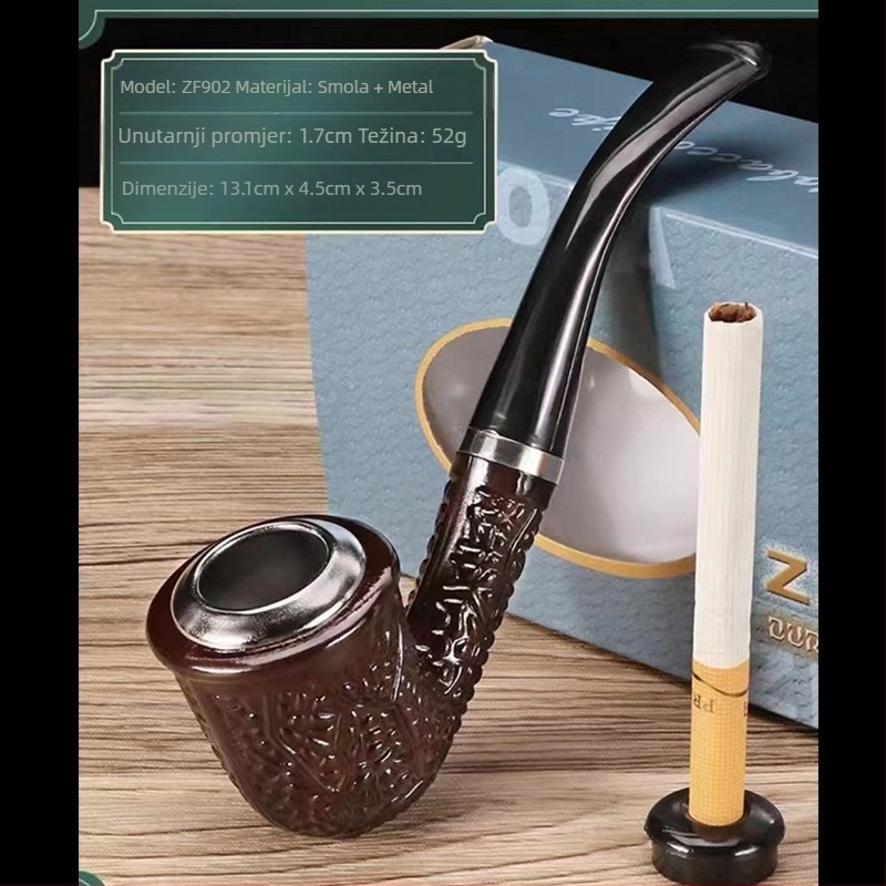 Lula od smole, staromodna željezna posuda s okruglim dnom, usitnjeni duhan, dvostruka namjena, uklonjivi i perivi cirkulirajući filter, tradicionalna lula početne razine