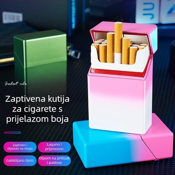 HB209B prozirna gradijentna kutija za cigarete 20 ABS plastična preklopna tanka prijenosna kutija za cigarete otporna na pritisak i vlagu