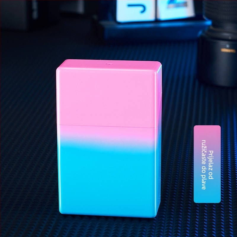 HB209B prozirna gradijentna kutija za cigarete 20 ABS plastična preklopna tanka prijenosna kutija za cigarete otporna na pritisak i vlagu