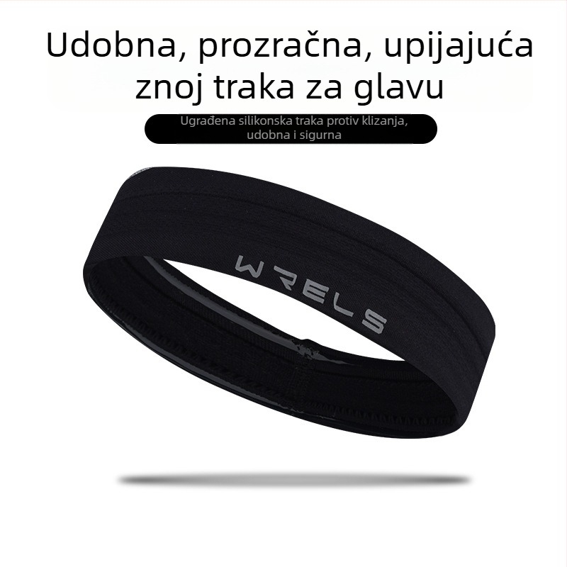Wrels Sports traka za glavu, Traka za glavu, Traka za znoj, Oprema za fitness i košarku, Antiperspirant za trčanje koji upija znoj, Zaštita za glavu i marama za glavu koja upija znoj