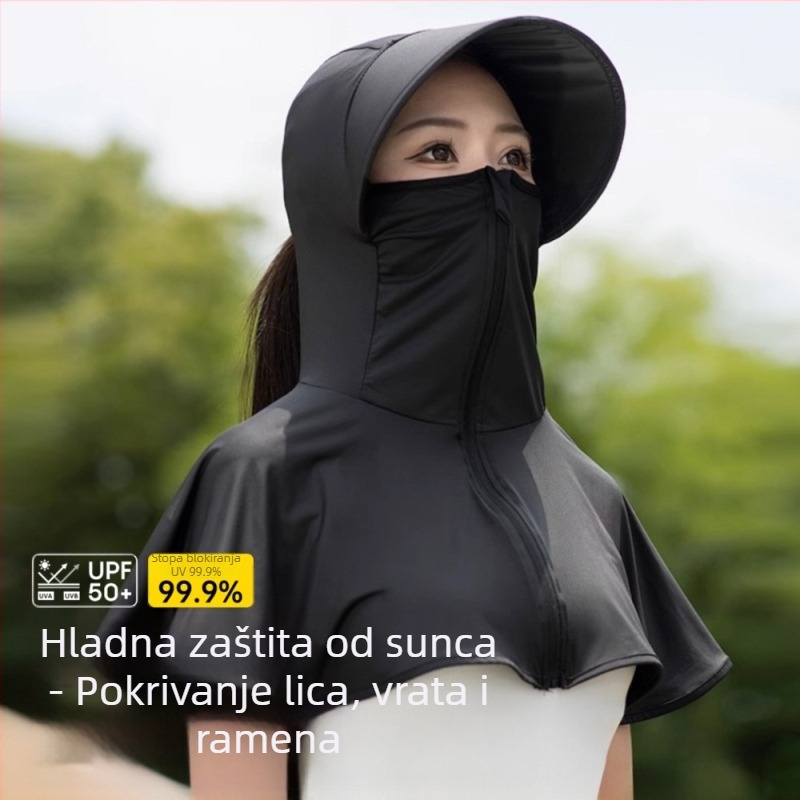 Proljetna i ljetna UPF50 anti-ultraljubičasta maska za sunce za vrat, ženska moderna univerzalna maska sa šalom i velom.