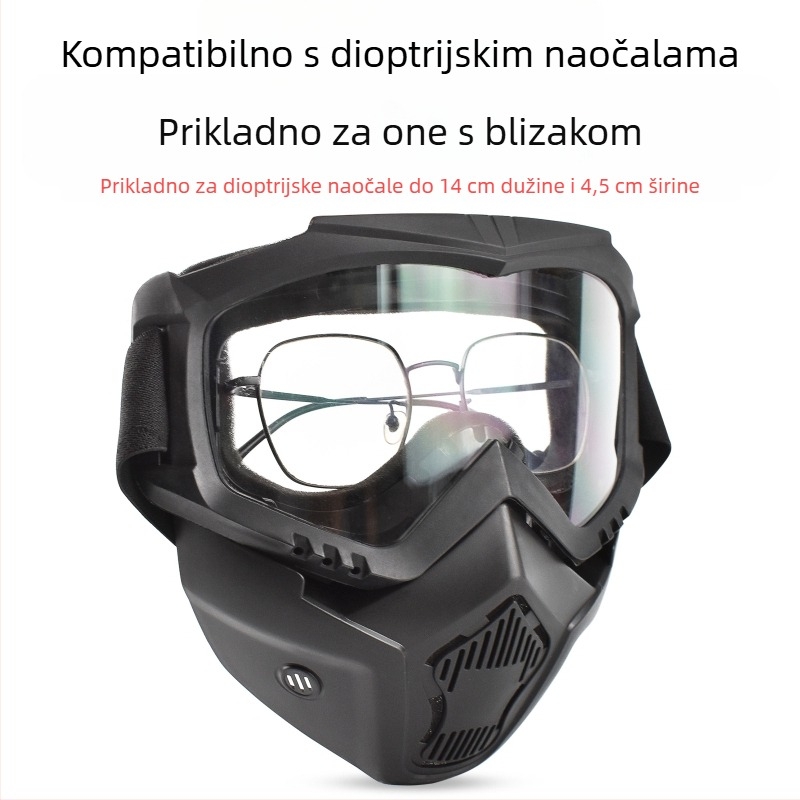 Zlang taktička maska za vanjsku vožnju, skijaške naočale za trčanje, maska, leća 3 mm, vanjska CS zaštitna oprema