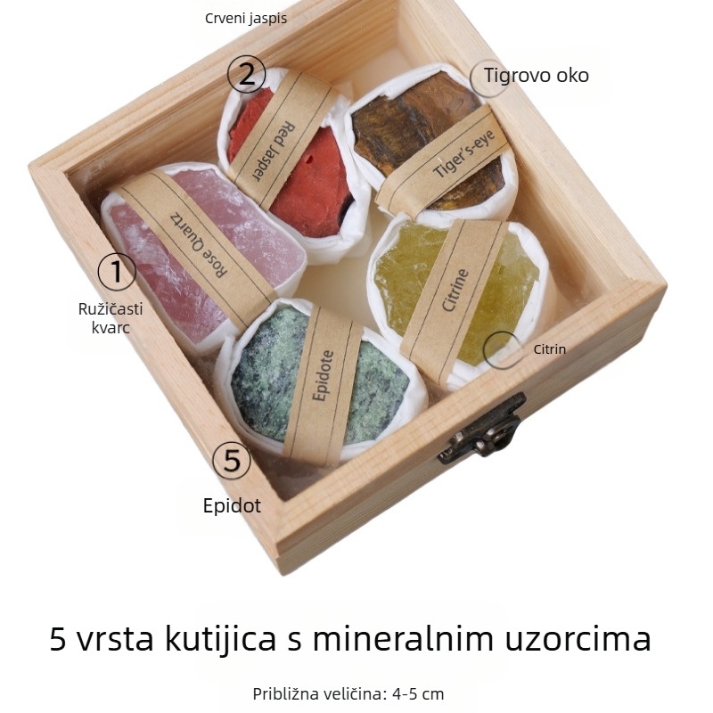 Kutija za uzorke prirodnog kristala, sirovog kamena, rude, dječji poklon, popularna znanost, nastava kristala, minerala, kristalnog odijela, ukrasi